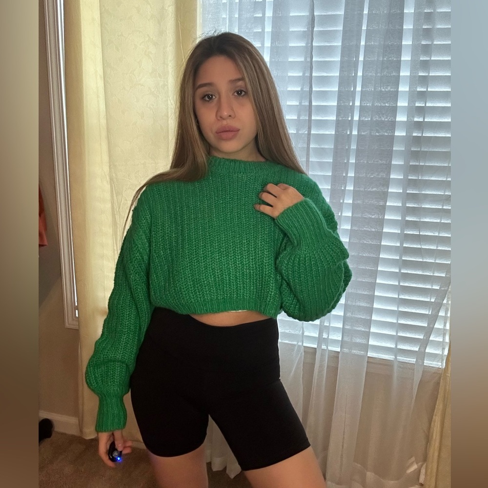 Zara Green Knit Sweater